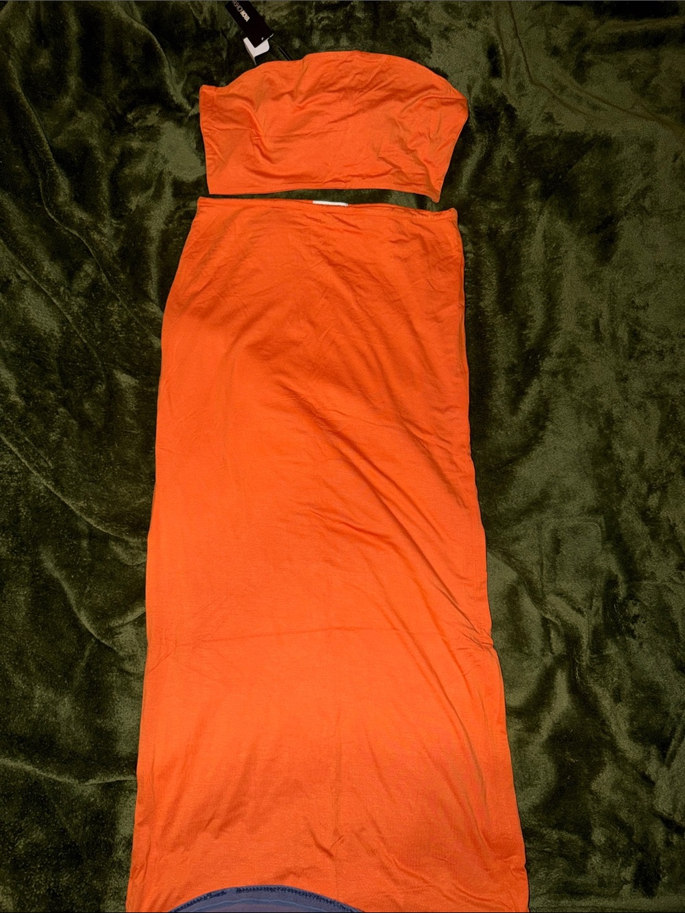 Orange Stretch maxi Skirt set